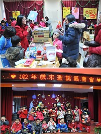 塘岐國小舉辦聖誕節義賣活動,師生家長度過開心又有愛心的聖誕節。(圖/文:陳鵬雄)