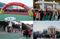 　左上：「元旦升旗暨路跑健行」昨天清晨盛大登場！南竿鄉部分吸引約1200位軍民到場共襄盛舉。右上：陽光普照，北竿數百軍民熱情參加103年元旦升旗路跑活動。圖四：東引軍民4百餘人參加元旦升旗暨健行活動，喜迎嶄新的一年。圖五：西莒軍民參加103年元旦升旗暨健行活動。（圖：曹重偉、陳鵬雄、陳其敏、莒光鄉公所提供）