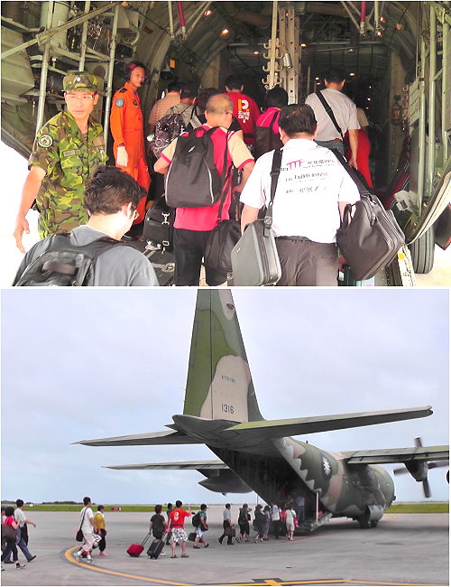 空軍C-130運輸機支援載送馬祖旅客,疏運往返滯留。(圖/馬祖日報資料室)
