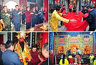 山隴境白馬尊王廟眾神換金裝!昨天上午吉時舉辦開廟門及眾神登龕安位典禮儀式,典禮過程相當順利,一起祈求山隴境眾神明賜福佑民保平安,現場喜氣洋溢。(圖/文:曹重偉)