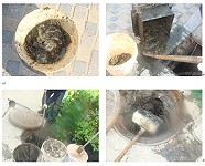 工務局巡檢及清淤污水下水道管線仍發現常有皂化油脂現象。(圖:連江縣政府工務局提供)