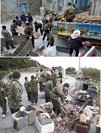 　即日起至1月17日莒光鄉實施國清週，80位國軍弟兄加入東、西莒清理行列。（圖：莒光鄉公所）