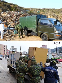 環保局及各鄉公所全力執行103年國家清潔週計畫,軍方也大力支援整潔工作;南竿鄉部分兩階段下來共清運包括資源回收物35.74噸、各類木材42.27噸、一般垃圾34.06噸,成果相當豐碩;近日將經過後端處理,讓回收物又能重新變成資源。(圖/文:曹重偉)