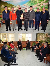 海巡署北部地區巡防局長胡意剛(上圖左三)昨天抵馬視察海、岸巡相關工作執行情形,並前往縣府拜會縣長楊綏生,感謝地方政府長期支持海巡、岸巡單位的勤務,共維馬祖海域清靜。(圖/文:曹重偉)