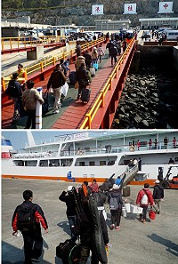 年關近,東引中柱港出入境旅客明顯增加。(圖/文:陳其敏)