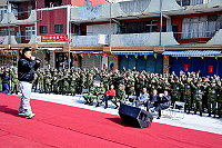 　北竿地區軍民新春團拜，大年初一在塘岐迎賓館前廣場熱鬧登場。（圖／文：陳鵬雄）