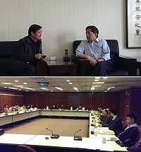 縣長楊綏生昨率秘書長等拜訪國發會主委管中閔,表達誠意及傳達離島困境改善需求暨縣府召開與中央相關部會協調會,包括交通部、文化部、國發會、內政部消防署、交通部觀光局、經濟部、經濟部水利署、農委會、農委會漁業署官員代表與地方縣府業管局室主管做進一步實質溝通。(圖:連江縣政府企劃室提供)
