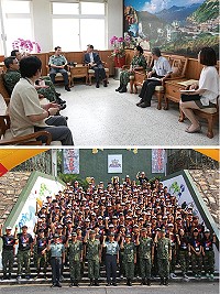 (上圖)副司令陳中將前往連江縣政府拜會劉縣長。(下圖)副司令與學員們一同合影,現場洋溢著青春活力的氣氛。(圖/文:黃慧元)