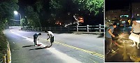 又見車輛漏油意外!而且一路從福澳復國路漏到介壽廣場,好在時間點發生在19日晚間車輛較少及環保局即時處理,沒有造成人員受傷,環保局工作人員一直清理至深夜近12點才收工,相當辛苦。(圖:南竿鄉代副主席陳其平提供)