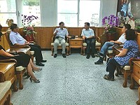 北水局長陳肇成拜訪縣長劉增應,雙方討論馬祖用水政策及限水規範。(圖:工務局提供)
