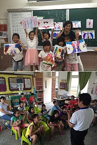 台灣葡萄園社會關懷協會北竿暑期免費課輔,來自塘岐、坂里國小2校30學員學習各項多樣化的課程。(圖:王玉玲提供)