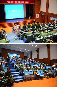 未婚男女婚前教育,吸引軍民100多人參加,講師分享親身的婚姻經歷,並進行小組討論。(圖/文:吳嘉榮)