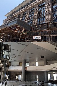 　黃岐旅運大樓約於8月底完工，驗收預計9月份完成。（圖：立委陳雪生國會辦公室提供）
