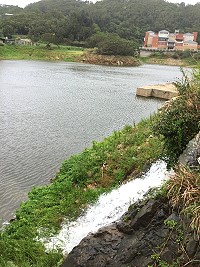 　蘇迪勒颱風2天帶來145.5毫米降雨量，為苦旱的勝利水庫解渴。（圖／文：吳嘉榮）