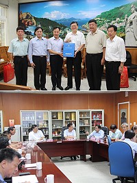 福建省政府主席杜紫軍一行人昨日下午蒞馬訪視,並前往馬祖酒廠聽取擴廠投資簡報。(圖/文:吳嘉榮)