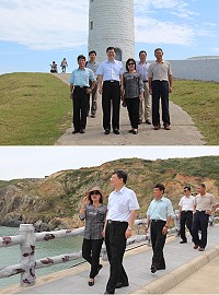 福建省政府主席杜紫軍一行人昨日上午走訪莒光,訪視由省府經費補助的基層建設執行成效。(圖/文:吳嘉榮)