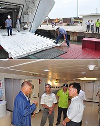 　劉增應前往勘查「臺馬之星」，希望「臺馬之星」團隊提出改善意見，在最短時間裡進行改善。（圖／文：馮紹夫）