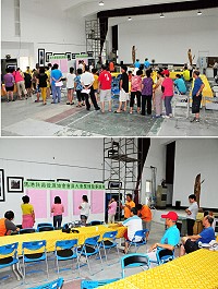 馬港社區發展協會召開第四屆會員大會,重頭戲是改選出新一屆的理監事;現場特別比照公職選舉程序會員們要排隊領票。(圖/文:曹重偉)