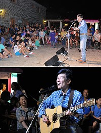 穿越時光七夕民歌之夜芹壁演出,知名詞曲創作家及民歌手葉佳修現場演唱,觀眾大飽耳福。(圖/文:陳鵬雄)