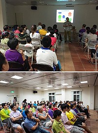 104年低碳減廢推廣教育活動南、北竿兩場宣導圓滿落幕,社區民眾參與踴躍且專心聆聽。(圖:縣府環保局提供)