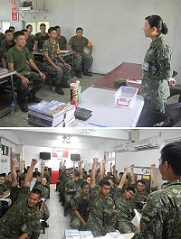 馬防部主任陳少將前往莒光守備大隊,期許弟兄們能夠保持高昂士氣。(圖/文:林慶豪)
