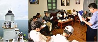 縣定古蹟東湧燈塔提請指定為國定古蹟,文化部文化資產局、文化資產審議委員專案小組進行現勘。(圖/文:陳其敏)