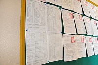 　地政事務所公告土地總登記業務辦理情形，未來都會張貼於地政事務所公布欄以及上網公告，供民眾了解執行進度。（圖／文：馮紹夫）