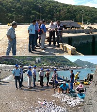行政院國發會、漁業署等官員在地方政府及民代陪同下,現勘北竿白沙、橋仔等漁港建設計畫範圍。(圖/文:陳鵬雄)