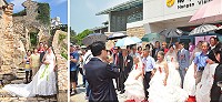 104年連江縣「愛長久.不老婚紗夢」活動昨天登場,長輩們與家屬留下一張張美照,成為一輩子難忘的紀念。(圖/文:馮紹夫)