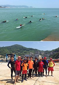 　強化一線人員水上救難能力，連江縣消防局特於福澳救生大隊駐地前海域舉辦「義勇特種搜救隊水域救援技能訓練」，還要隊員挑戰從進嶼游到白沙港，真的是耐力大考驗。（圖：曹重偉、連江縣消防局）