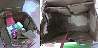 因「東海明珠」放置貨物區未設置遮雨棚,一民眾包裹淋雨濕透,添購的書籍也全數遭殃。(圖:陳小姐提供)
