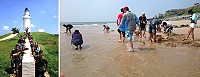 馬祖群英會軍事體驗營大專院校學子從坤坵沙灘尋寶、手做蠑螺到64據點探訪,是新奇、新感官也是「心」享受,感受不一樣的莒光風情。(圖:陳善澔、青年之家協會提供)