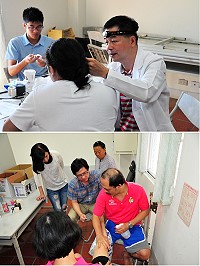 「阿龐師」邱召帆特別號召好友組成義診團專程來馬舉辦義診,吸引許多年長鄉親陸續前往登記看診;今天將持續在介壽村老人活動中心為大家服務,有需要的鄉親請多加利用。(圖/文:曹重偉)