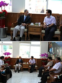 　銘傳大學社會科學院長吳新興拜訪縣長劉增應，討論未來產學合作發展。（圖：企劃室提供）