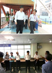 大陸福建省副省長鄭曉松一行13人昨日來馬訪問,特別前往北竿白沙碼頭瞭解和討論黃岐和白沙航線開通事宜。(圖:郭友欽、觀光局)