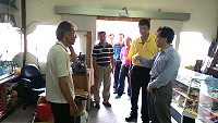 縣長劉增應、立委陳雪生、議長張永江、馬管處長王忠銘等人向北竿鄉親賀節並關心地方建設需求。(圖/文:陳鵬雄)