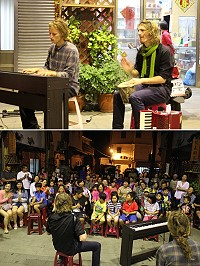 佳節前夕東莒藝文廣場充滿音符跳躍,來自德國的水兔以及英國的Alexander熱情演出。(圖/文:林冰芳)