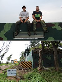 (上圖)來自馬港的劉增亞(圖左)和李振元(圖右)共同規劃和施作各項工程,實現他們心中所規劃的青年民宿;(下圖)55據點青年民宿1日舉行動工儀式,將成為下一個在地觀光產業新地標,預計105年4月1日開幕。(圖/文:吳嘉榮)