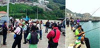 東引鄉公所、連江縣釣魚協會在中柱港舉辦釣魚比賽,台灣隊獲得團體賽第一。(圖/文:陳其敏)