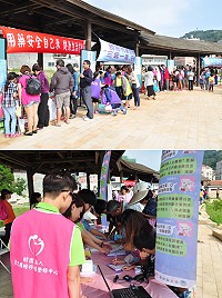 縣立醫院病人安全與器官捐贈宣導闖關活動,透過多項活動達到宣導效果。(圖/文:馮紹夫)