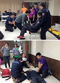 為強化及確保緊急救護品質與能力,消防局特舉辦初、中級緊急救護技術員複訓,並為地區已領有基本緊急救命術證書的義勇消防人員進行證書效期展延。(圖/文:曹重偉)