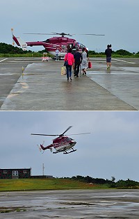 　海上交通停擺，過去一個星期，東引都是依賴直升機疏運來突破「關島」。（圖／文：陳其敏）