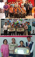 圖一:南竿鄉公所舉辦重陽節表揚餐會,模範老人李銀俤、林金玉;敬老楷模陳鶯梅、黃克文,獲得全場鄉親掌聲肯定。(圖/文:吳嘉榮)。圖二:北竿鄉舉辦模範老人及敬老楷模表揚餐會活動。(圖/文:陳鵬雄)。圖三:東引鄉舉辦重陽節敬老餐會,鄉長楊雲成代表縣長劉增應表揚模範老人林美英、敬老楷模曹美好。(圖:東引鄉公所提供)