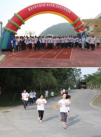 馬中慶祝58週年校慶,350位學生和教職員一起熱情開跑,挑戰迷你馬拉松。(圖/文:吳嘉榮)