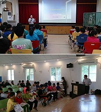 校園節能教育推廣宣導活動26日東引國中小、27日西莒敬恆國中小,透過教育方式加強學生對學校及家中電器燈具節約能源概念。(圖:建設局提供)