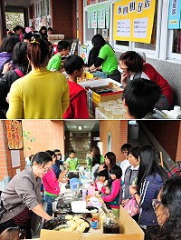 中正校慶美食不缺席!校慶園遊會一到九年級師生家長都使出渾身解數,叫賣、搶客聲此起彼落,當今特色小吃及傳統美食齊聚一堂,讓校園熱鬧一整天。(圖/文:曹重偉)