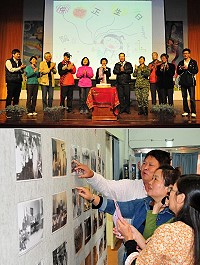 　中正國中小42歲了！多位校友來賓與全校師生們在校長陳玉嬌帶領下，一起高唱生日快樂歌及切下大蛋糕，用歡笑與感恩來慶祝學校的生日；校中也特別舉辦老照片回顧展，最吸引校友的注目。（圖／文：曹重偉）