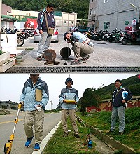 　專業測漏團隊遠道而來，以精密儀器找出莒光兩島漏水管線並對自來水廠同仁技術指導。（圖：自來水廠提供）