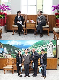 縣長劉增應接受「跟著董事長遊台灣」雜誌記者一行專訪,訪談內容為馬祖風土人情介紹及在地遊玩景點推薦。(圖/文:吳嘉榮)