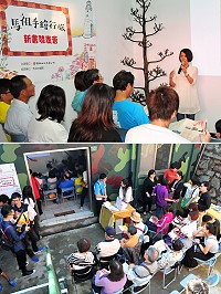 　第一本以馬祖為題的手繪旅行書《馬祖手繪行旅》出版了！聯經出版公司昨天於五五據點舉辦新書發表會，吸引百餘位爆滿來賓，一起聆聽作者張瓊文的創作心得與溫馨歷程。（圖／文：曹重偉）